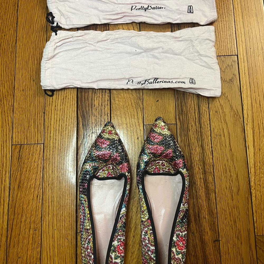 Pretty Ballerinas Floral Sequin Flats